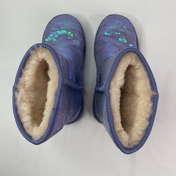 UGG Classic Short Purple Sequin Suede Boots Size 5 - Picture 5 of 10